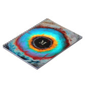 Etheel Kosmisch Oog Monogram Levendige Abstracte K Notitieboek (Linkerzijde)