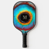 Etheel Kosmisch Oog Monogram Levendige Abstracte K Pickleball Paddle (Voorkant)