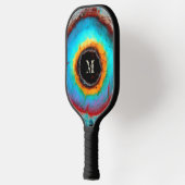 Etheel Kosmisch Oog Monogram Levendige Abstracte K Pickleball Paddle (Links)
