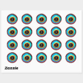 Etheel Kosmisch Oog Monogram Levendige Abstracte K Ronde Sticker (Vel)