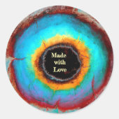 Etheel Kosmisch Oog Monogram Levendige Abstracte K Ronde Sticker (Voorkant)