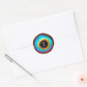 Etheel Kosmisch Oog Monogram Levendige Abstracte K Ronde Sticker (Envelop)