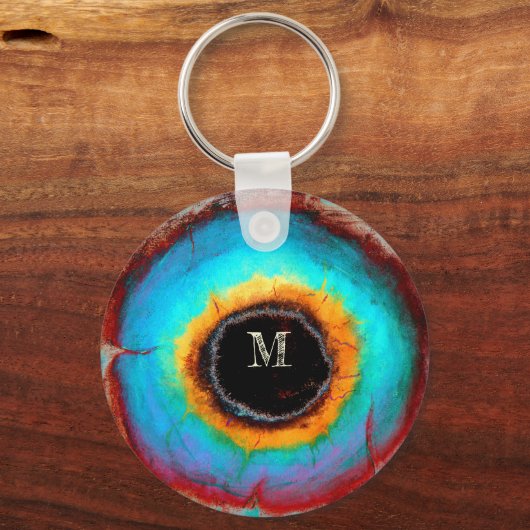 Etheel Kosmisch Oog Monogram Levendige Abstracte K Sleutelhanger (Voorkant)