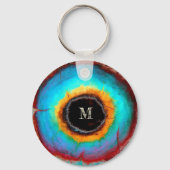 Etheel Kosmisch Oog Monogram Levendige Abstracte K Sleutelhanger (Achterkant)