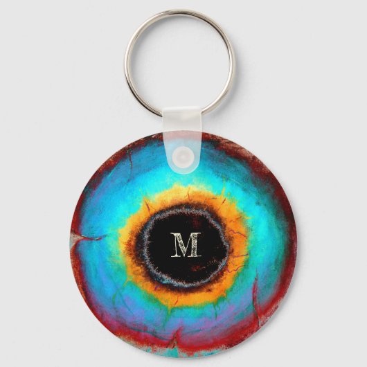 Etheel Kosmisch Oog Monogram Levendige Abstracte K Sleutelhanger (Achterkant)