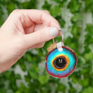 Etheel Kosmisch Oog Monogram Levendige Abstracte K Sleutelhanger