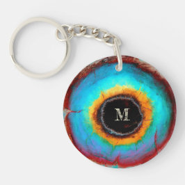 Etheel Kosmisch Oog Monogram Levendige Abstracte K Sleutelhanger