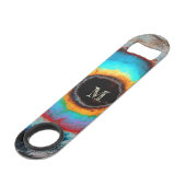 Etheel Kosmisch Oog Monogram Levendige Abstracte K Speed Flessenopener (Voorkant Gekanteld)