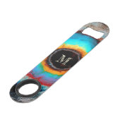 Etheel Kosmisch Oog Monogram Levendige Abstracte K Speed Flessenopener (Achterkant Gekanteld)