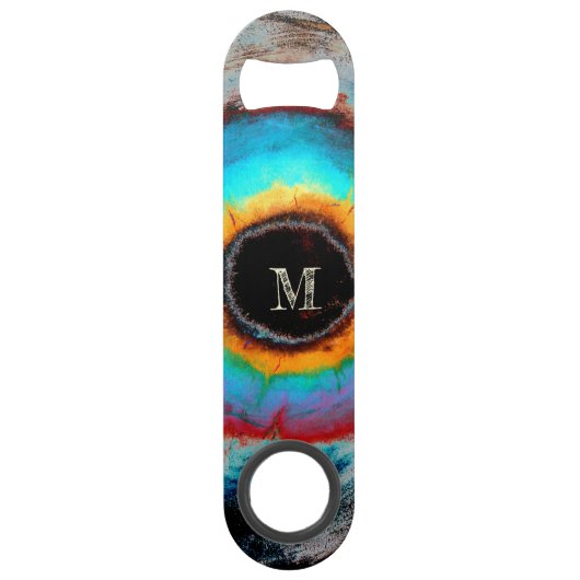 Etheel Kosmisch Oog Monogram Levendige Abstracte K Speed Flessenopener (Voorkant)