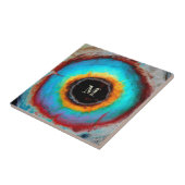 Etheel Kosmisch Oog Monogram Levendige Abstracte K Tegeltje (Zijkant)