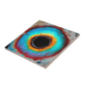 Etheel Kosmisch Oog Monogram Levendige Abstracte K Tegeltje (Zijkant)