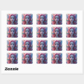 Etheïstisch Sprookje Meisje: Vierkante Sticker (Vel)