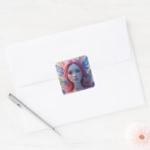 Etheïstisch Sprookje Meisje: Vierkante Sticker (Envelop)