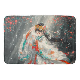 Etheïstische prinses in een fantasietuin badmat