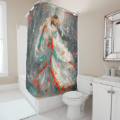 Etheïstische prinses in een fantasietuin douchegordijn (In situ)