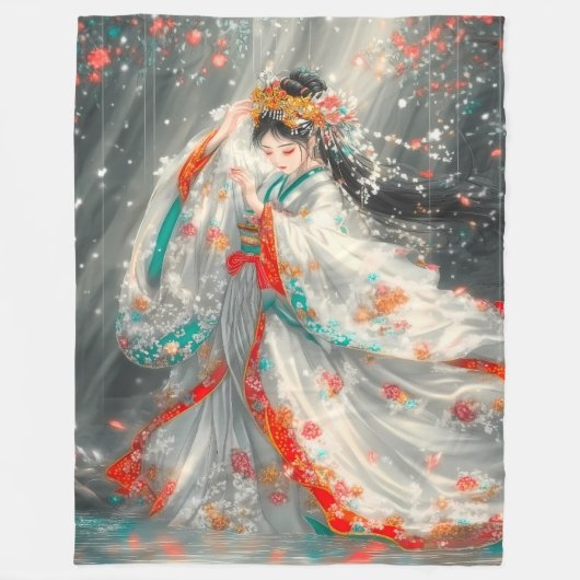 Etheïstische prinses in een fantasietuin fleece deken (Voorkant)