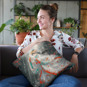 Etheïstische prinses in een fantasietuin kussen
