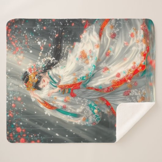 Etheïstische prinses in een fantasietuin sherpa deken (Voorkant (horizontaal))