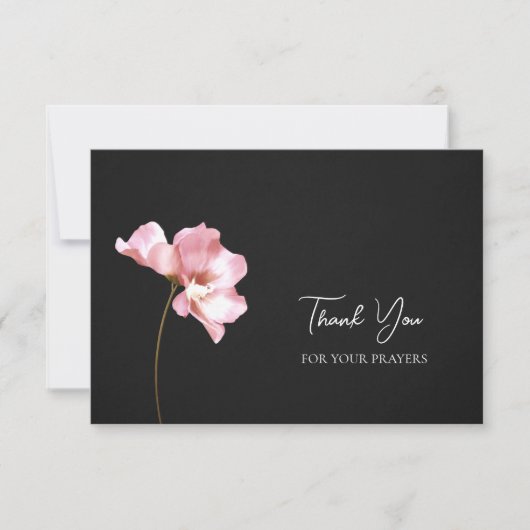 Etheïstische Roze Bloem Orthodoxe begrafenis Bedankkaart (Voorkant)