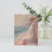 Etheïstische vrouw op Dreamy Beach Briefkaart (Staand voorkant)