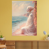 Etheïstische vrouw op Dreamy Beach Canvas Afdruk (Insitu (Woonkamer))