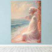 Etheïstische vrouw op Dreamy Beach Canvas Afdruk (Insitu (Houten vloer))