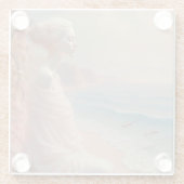 Etheïstische vrouw op Dreamy Beach Glazen Onderzetter (Achterkant)