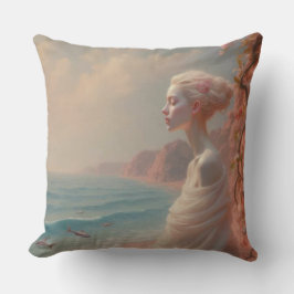 Etheïstische vrouw op Dreamy Beach Kussen