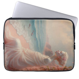 Etheïstische vrouw op Dreamy Beach Laptop Sleeve