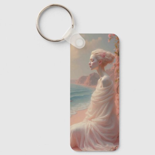 Etheïstische vrouw op Dreamy Beach Sleutelhanger (Voorkant)