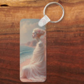 Etheïstische vrouw op Dreamy Beach Sleutelhanger (Achterkant)