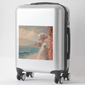 Etheïstische vrouw op Dreamy Beach Sticker (Koffer)