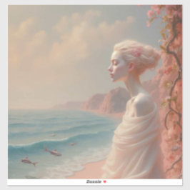 Etheïstische vrouw op Dreamy Beach Sticker