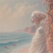 Etheïstische vrouw op Dreamy Beach Sticker (Voorkant)