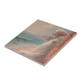 Etheïstische vrouw op Dreamy Beach Tegeltje (Zijkant)