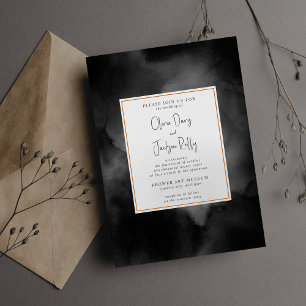 Etheïstische Waterverf Black Moody Halloween bruil Kaart