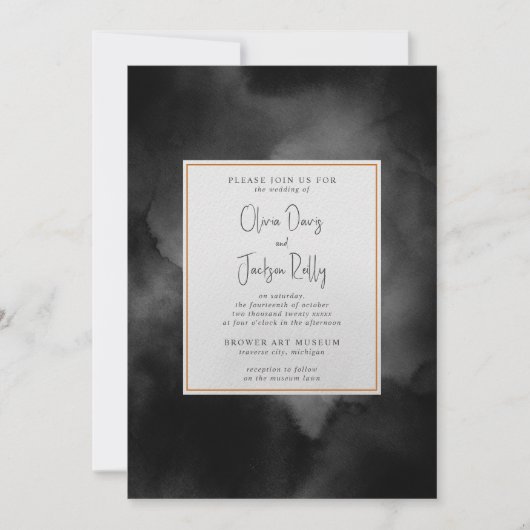 Etheïstische Waterverf Black Moody Halloween bruil Kaart (Voorkant)