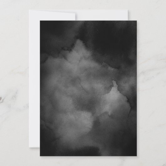 Etheïstische Waterverf Black Moody Halloween bruil Kaart (Achterkant)