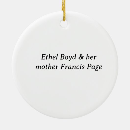 Ethel Boyd en Francis Roland Keramisch Ornament (Achterkant)