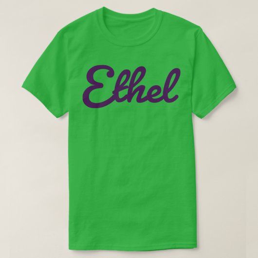 Ethel Naam Paarse Typografie T-shirt (Design voorkant)