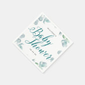 Etheraal Eucalyptus Calligrafisch Baby shower Servet (Hoek)