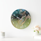 Etheral Abstract Blauwgroen zwart groen goud Grote Klok (Huis)