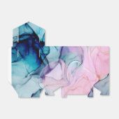 Etheral Blauwgroen Roze Elegant Inky Modern Weddin Bedankdoosjes (Uitgevouwen)