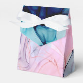 Etheral Blauwgroen Roze Elegant Inky Modern Weddin Bedankdoosjes (Voorkant Zijde)