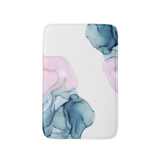 Etheral Blauwgroen & Roze Inky Fantasy Glamour Badmat (Voorkant Verticaal)