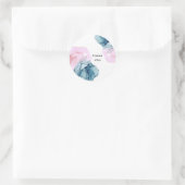 Etheral Blauwgroen & Roze Inky Glamor Elegant Wedd Ronde Sticker (Tas)