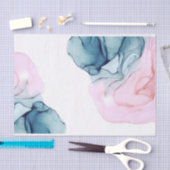 Etheral Blauwgroen & Roze Inky Glamor Elegant Wedd Tissuepapier (Craft)