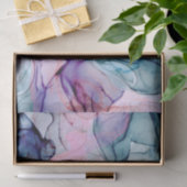 Etheral Blauwgroen & Roze Inky Glamor Elegant Wedd Tissuepapier (Geschenk)