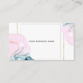 Etheral Blauwgroen & Roze Inky Glamor Modern Elega Visitekaartje (Voorkant)